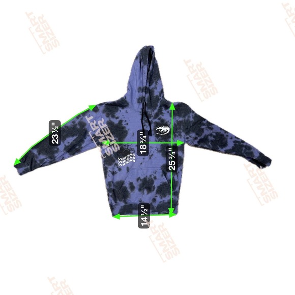 Neon Riot Tie Dye Hoodie | Visions Graphic Pullover Sweatshirt | Small - Picture 8 of 8